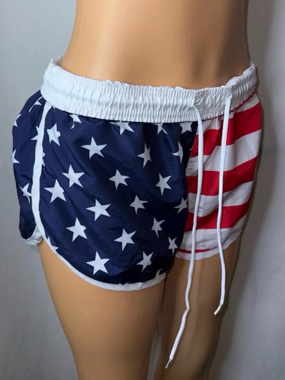 American Flag Women's Athletic Shorts - Red, White & Blue - Picture 2 of 6
